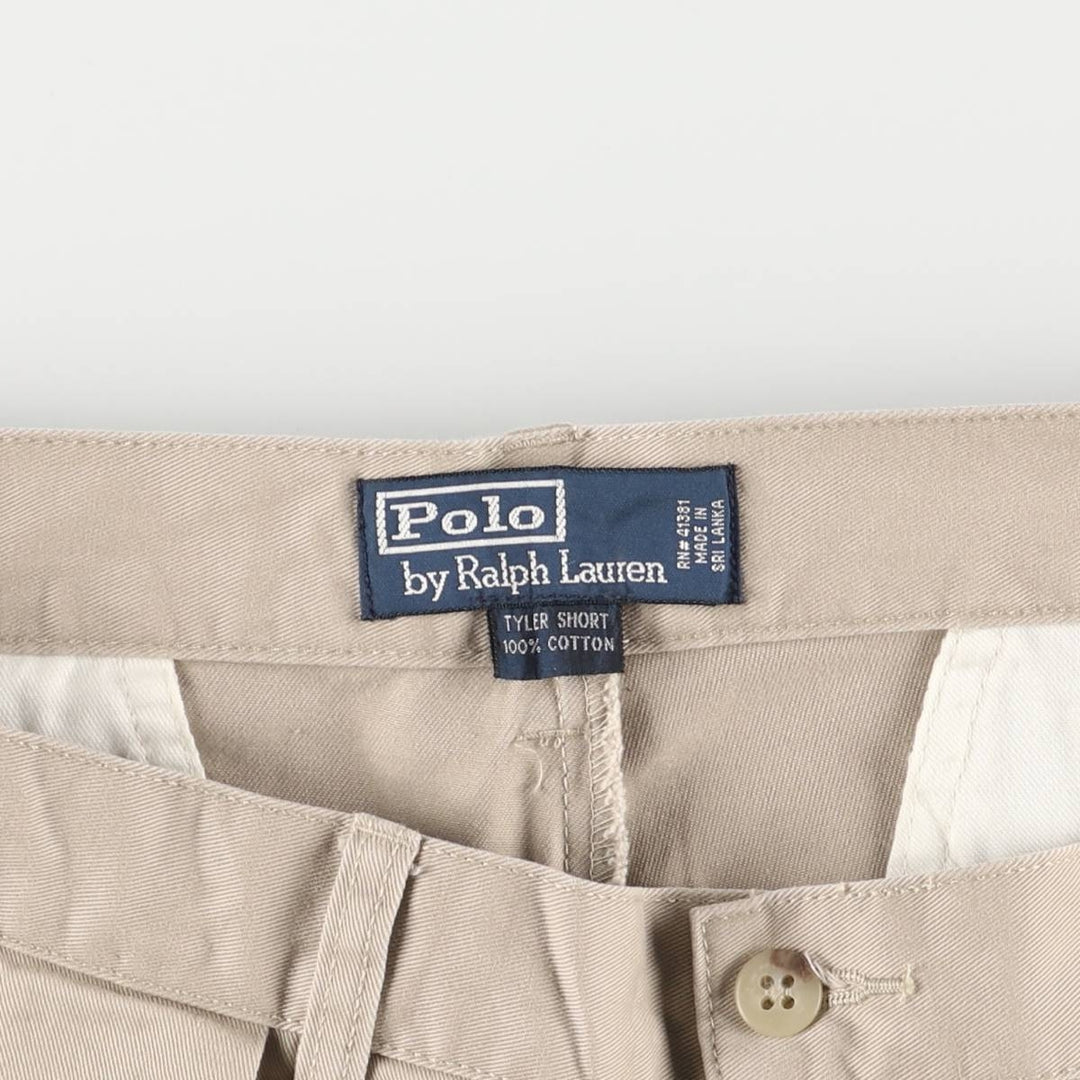 Ralph Lauren POLO by Ralph Lauren TYLER SHORT Two-pleat chino shorts, short pants, men's size W34 cotton Beige type Vintage Second Hand