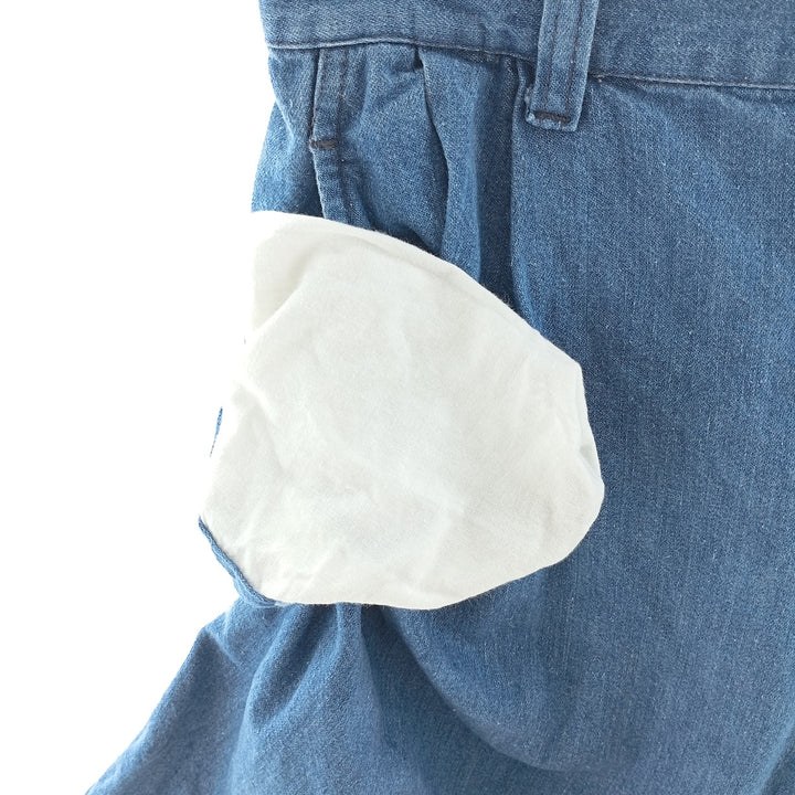 Ralph Lauren two-pleat denim shorts, made in the USA, women's size L (w27). cotton blue type Vintage Second Hand