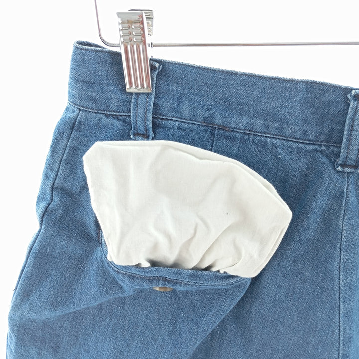 Ralph Lauren two-pleat denim shorts, made in the USA, women's size L (w27). cotton blue type Vintage Second Hand