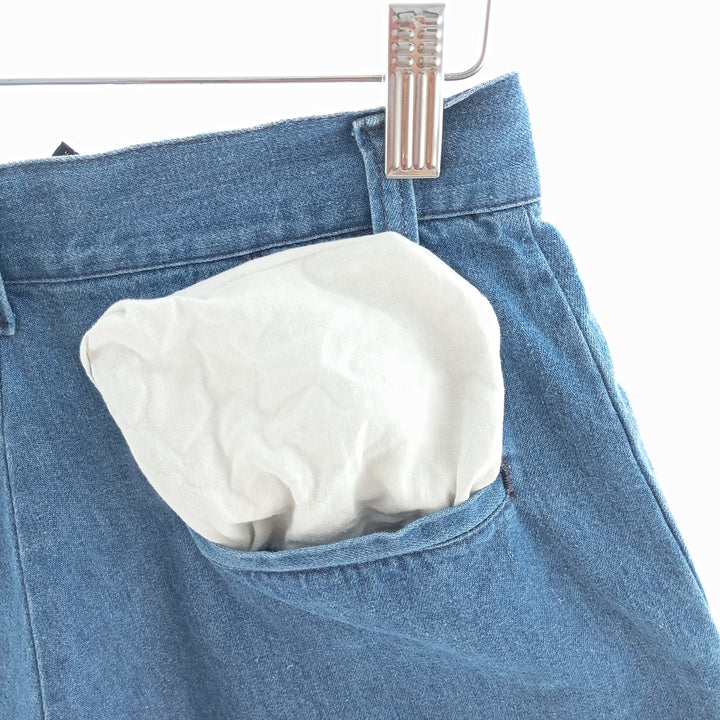Ralph Lauren two-pleat denim shorts, made in the USA, women's size L (w27). cotton blue type Vintage Second Hand
