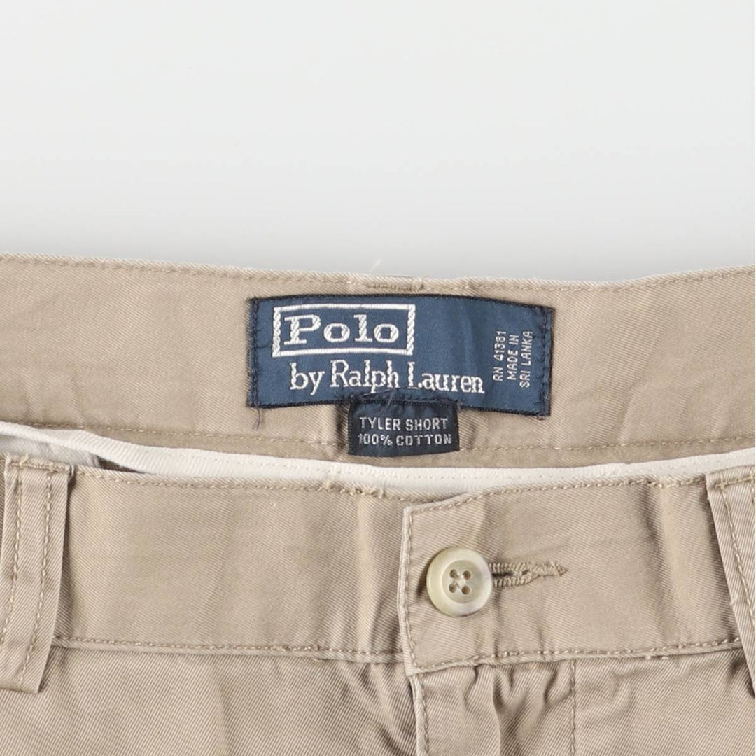 Ralph Lauren POLO by Ralph Lauren TYLER SHORT Two-pleat chino shorts, short pants, men's size W32 cotton Beige type Vintage Second Hand
