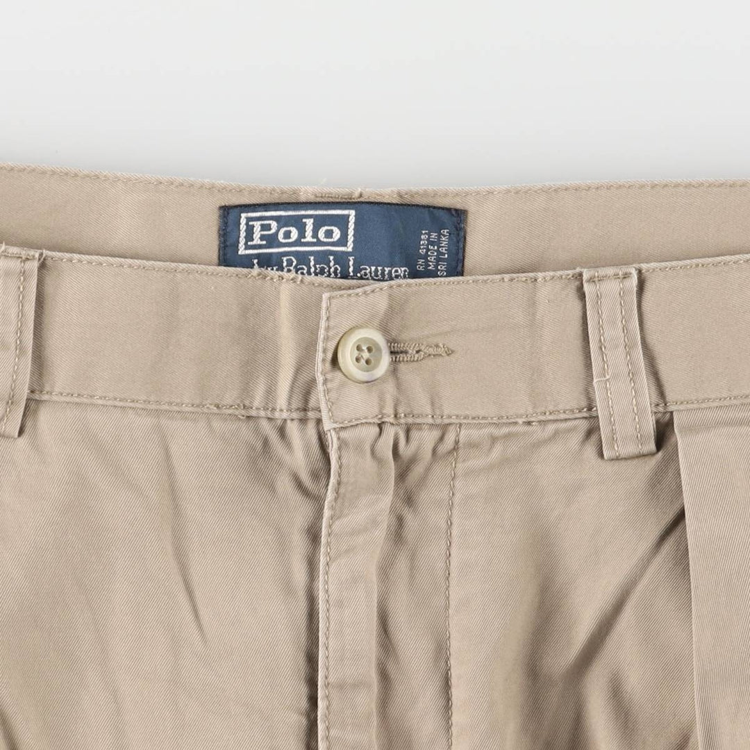 Ralph Lauren POLO by Ralph Lauren TYLER SHORT Two-pleat chino shorts, short pants, men's size W32 cotton Beige type Vintage Second Hand