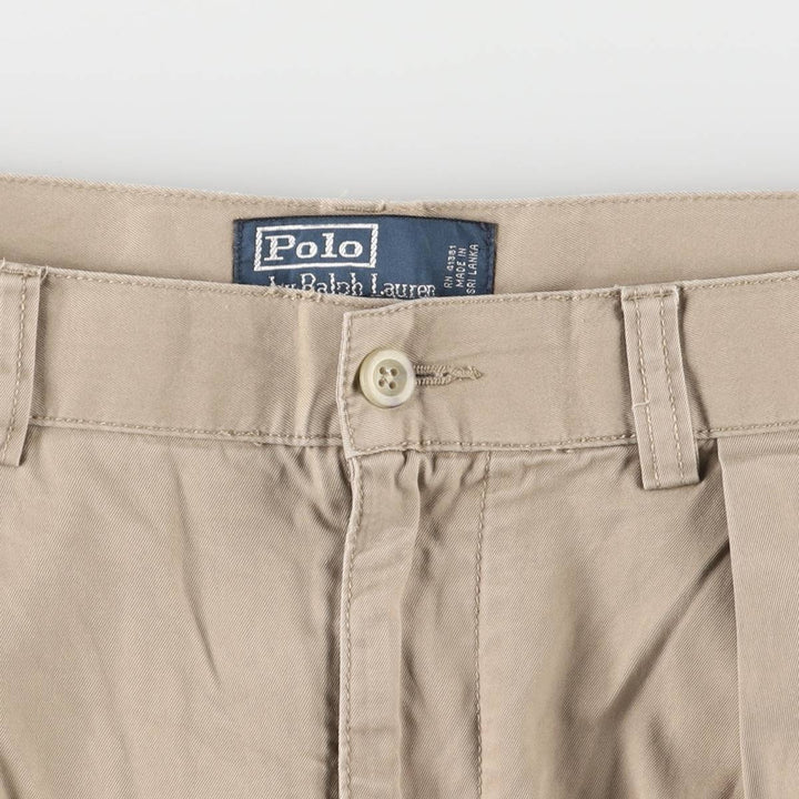 Ralph Lauren POLO by Ralph Lauren TYLER SHORT Two-pleat chino shorts, short pants, men's size W32 cotton Beige type Vintage Second Hand