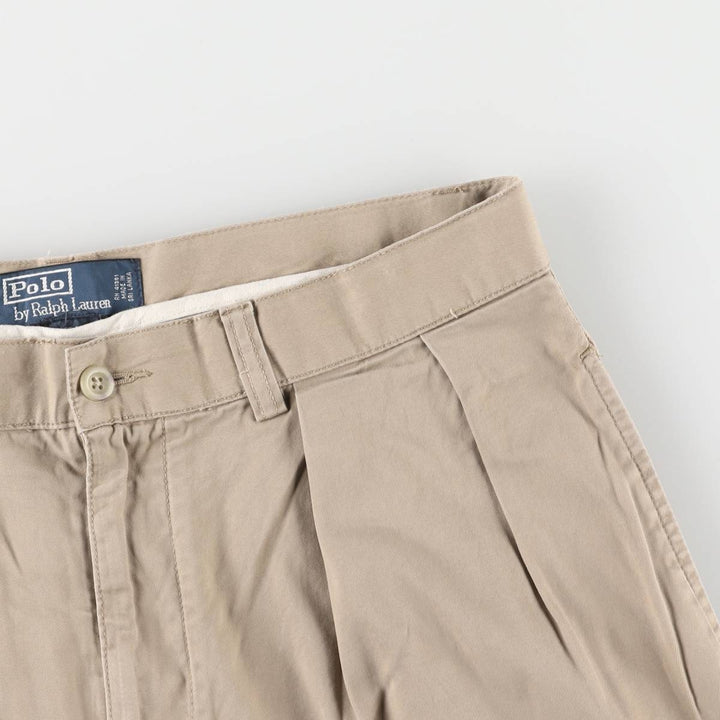 Ralph Lauren POLO by Ralph Lauren TYLER SHORT Two-pleat chino shorts, short pants, men's size W32 cotton Beige type Vintage Second Hand