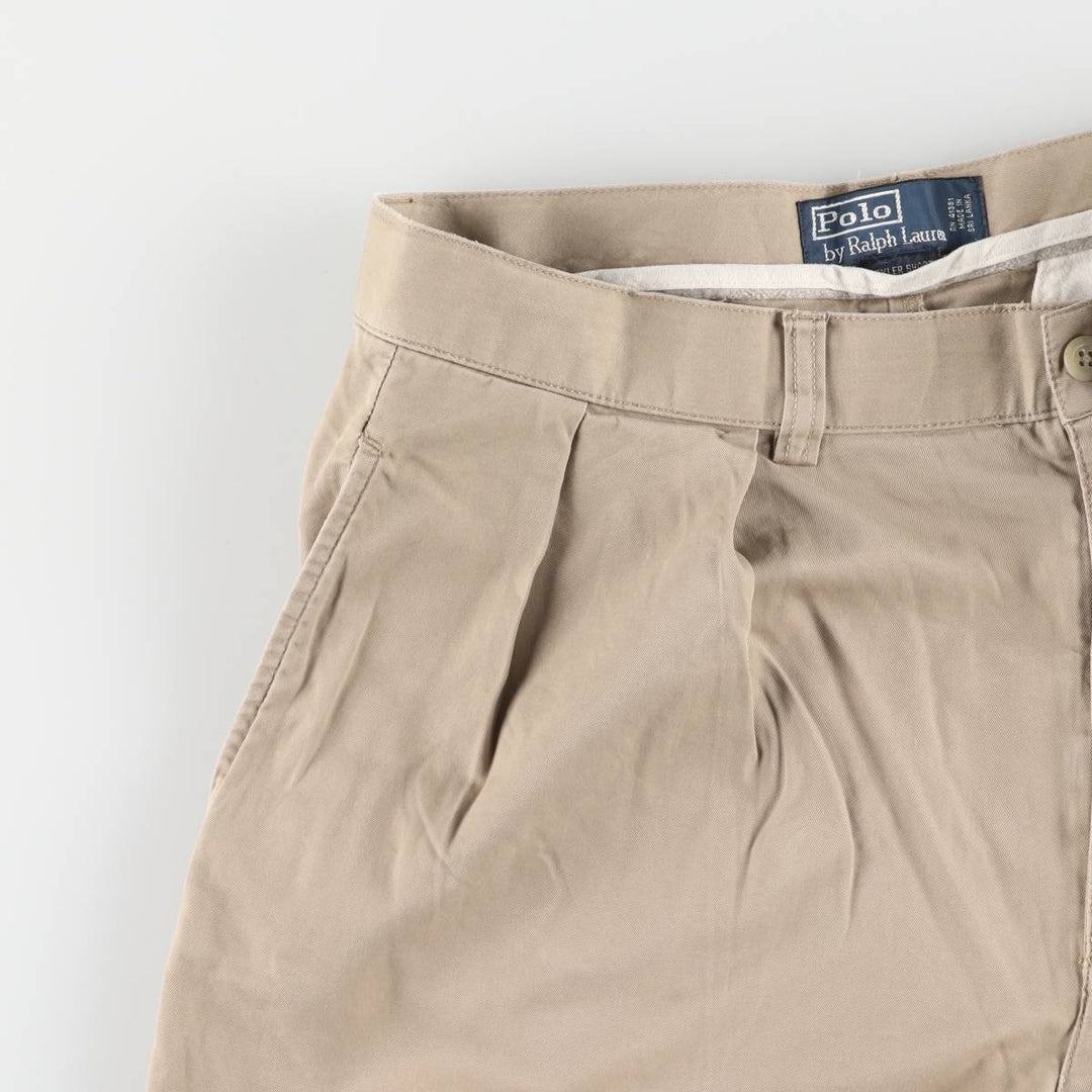 Ralph Lauren POLO by Ralph Lauren TYLER SHORT Two-pleat chino shorts, short pants, men's size W32 cotton Beige type Vintage Second Hand
