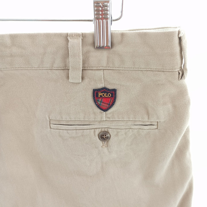 Ralph Lauren POLO GOLF Classic Golf Shorts, two-pleat chino shorts, men's size W35. cotton Beige type Vintage Second Hand