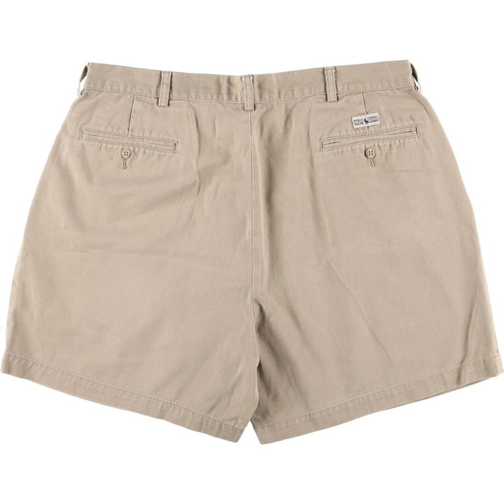 Ralph Lauren POLO by Ralph Lauren ANDREW SHORT Two-pleat chino shorts, short pants, men's size W37 cotton Beige type Vintage Second Hand
