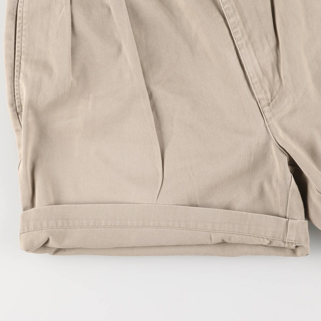 Ralph Lauren POLO by Ralph Lauren ANDREW SHORT Two-pleat chino shorts, short pants, men's size W37 cotton Beige type Vintage Second Hand