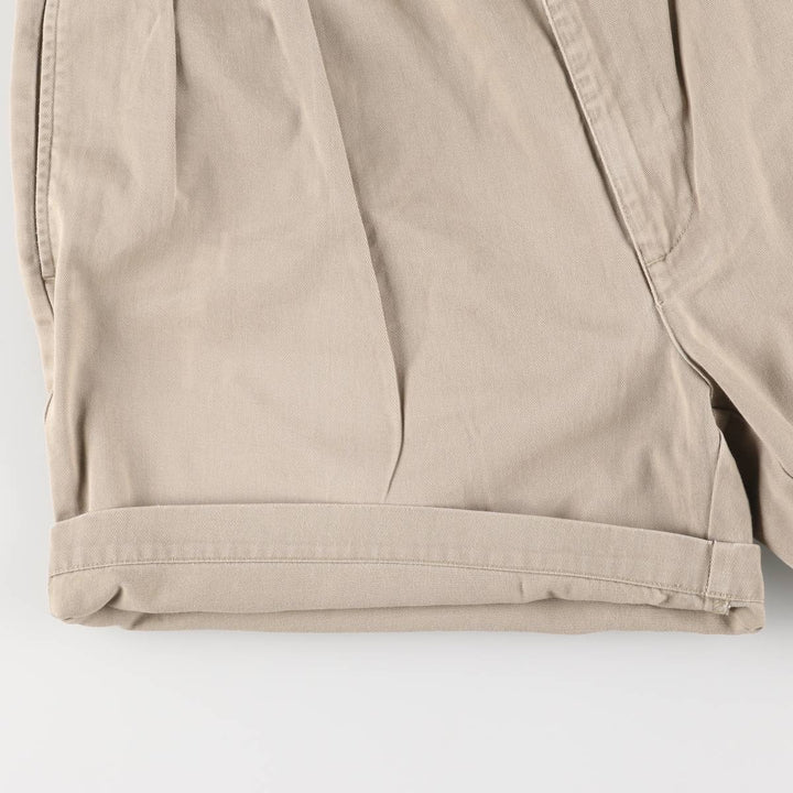Ralph Lauren POLO by Ralph Lauren ANDREW SHORT Two-pleat chino shorts, short pants, men's size W37 cotton Beige type Vintage Second Hand