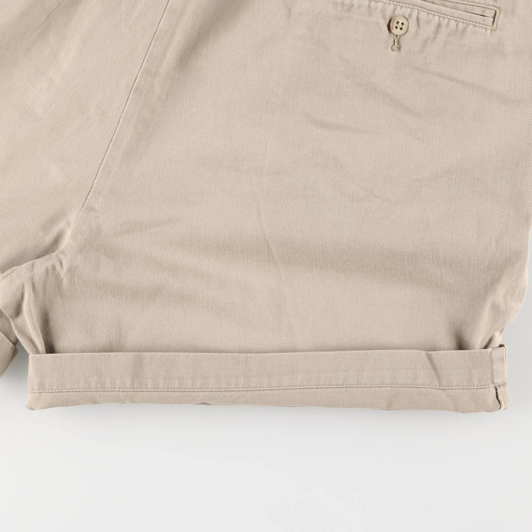 Ralph Lauren POLO by Ralph Lauren ANDREW SHORT Two-pleat chino shorts, short pants, men's size W37 cotton Beige type Vintage Second Hand