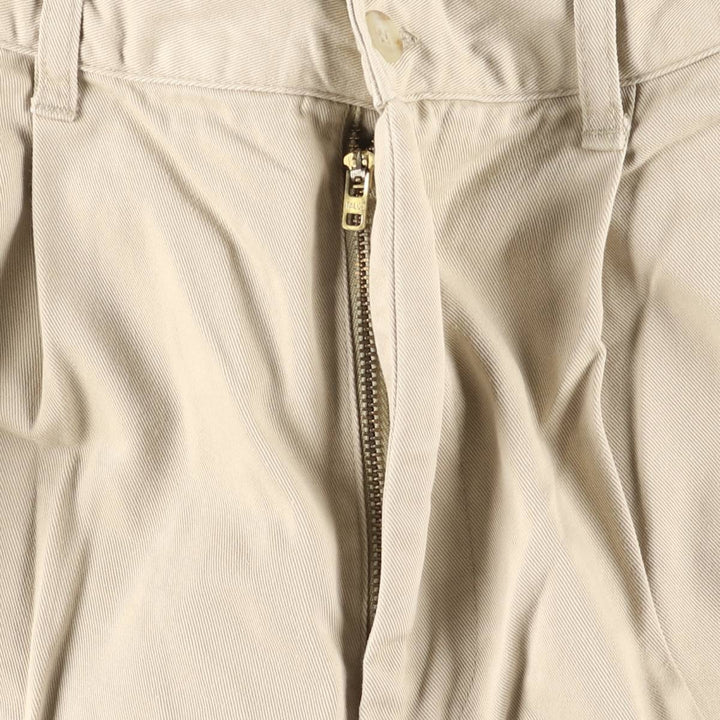 Vintage 90'S Ralph Lauren Polo Sport two-pleat chino shorts, women's size L (w28). cotton Beige type Vintage Second Hand