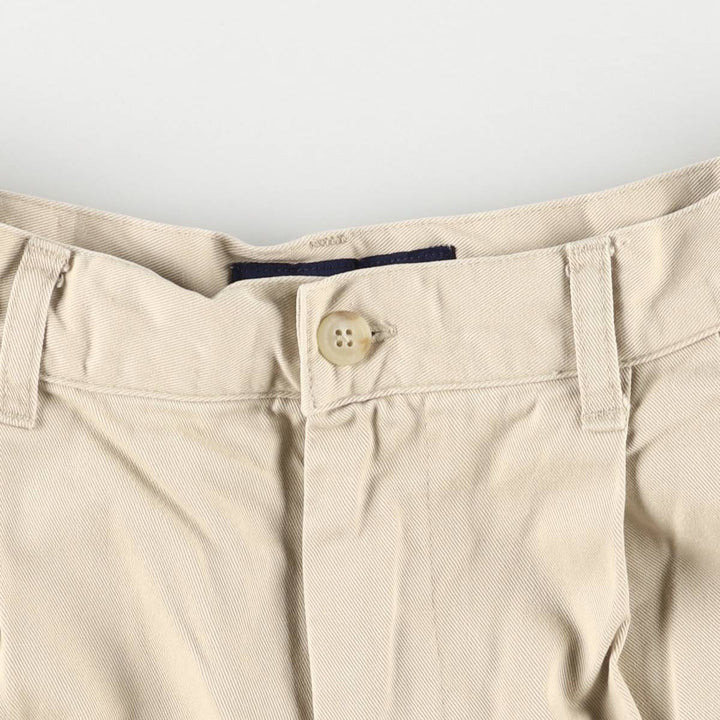 Vintage 90'S Ralph Lauren Polo Sport two-pleat chino shorts, women's size L (w28). cotton Beige type Vintage Second Hand