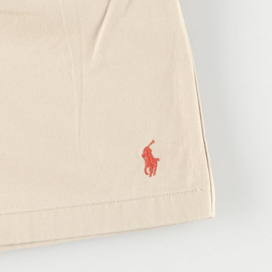 Vintage 90'S Ralph Lauren Polo Sport two-pleat chino shorts, women's size L (w28). cotton Beige type Vintage Second Hand