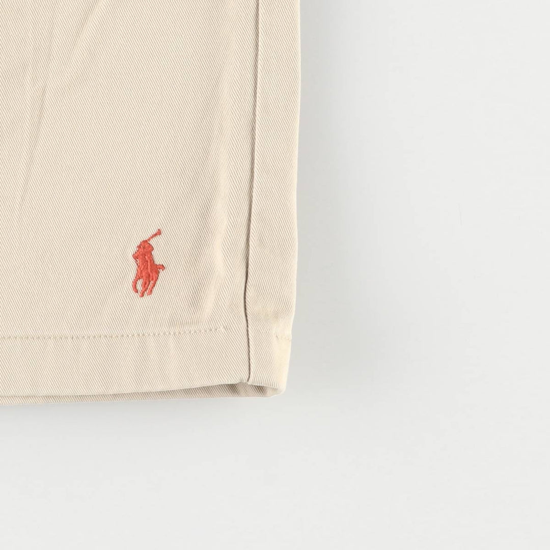 Vintage 90'S Ralph Lauren Polo Sport two-pleat chino shorts, women's size L (w28). cotton Beige type Vintage Second Hand