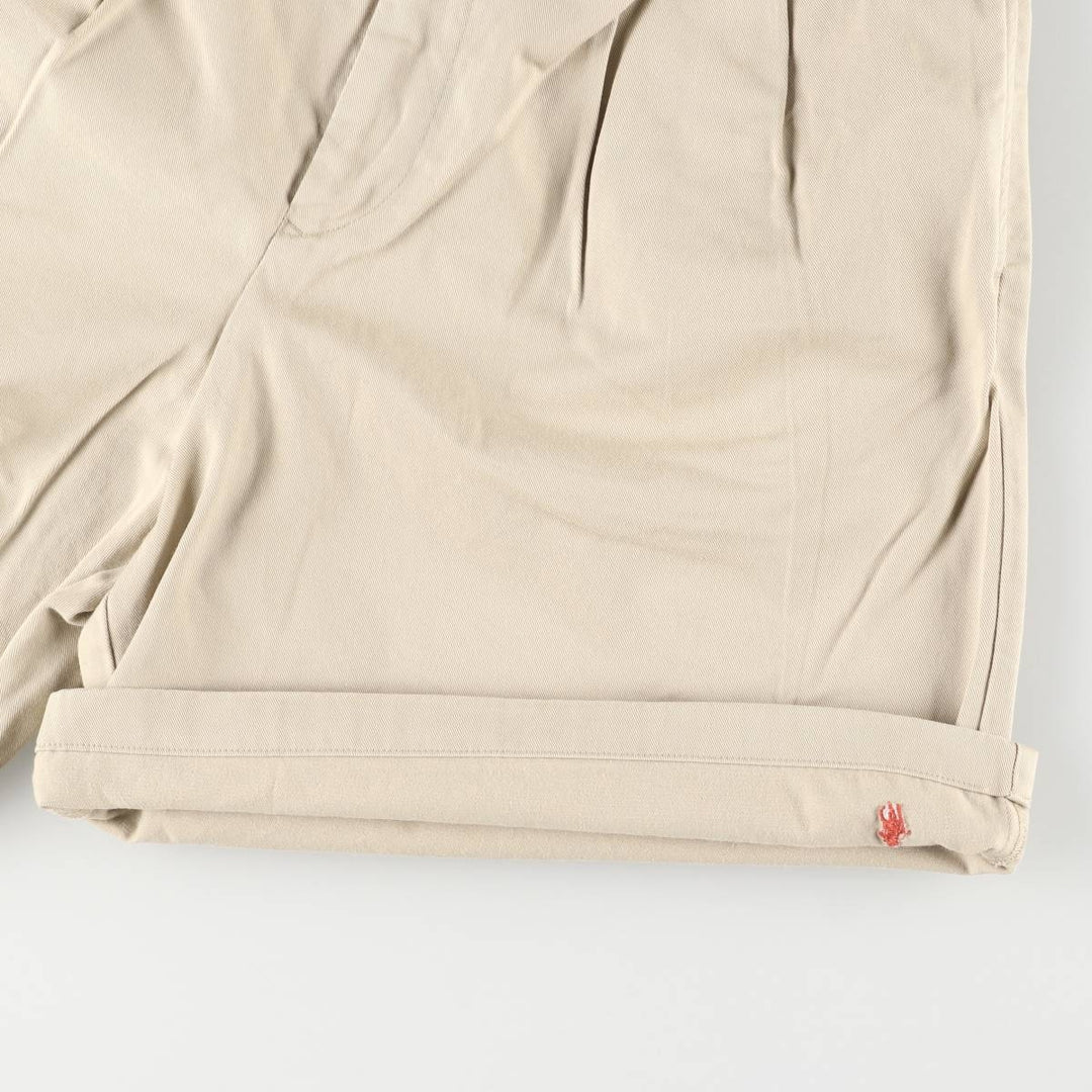 Vintage 90'S Ralph Lauren Polo Sport two-pleat chino shorts, women's size L (w28). cotton Beige type Vintage Second Hand