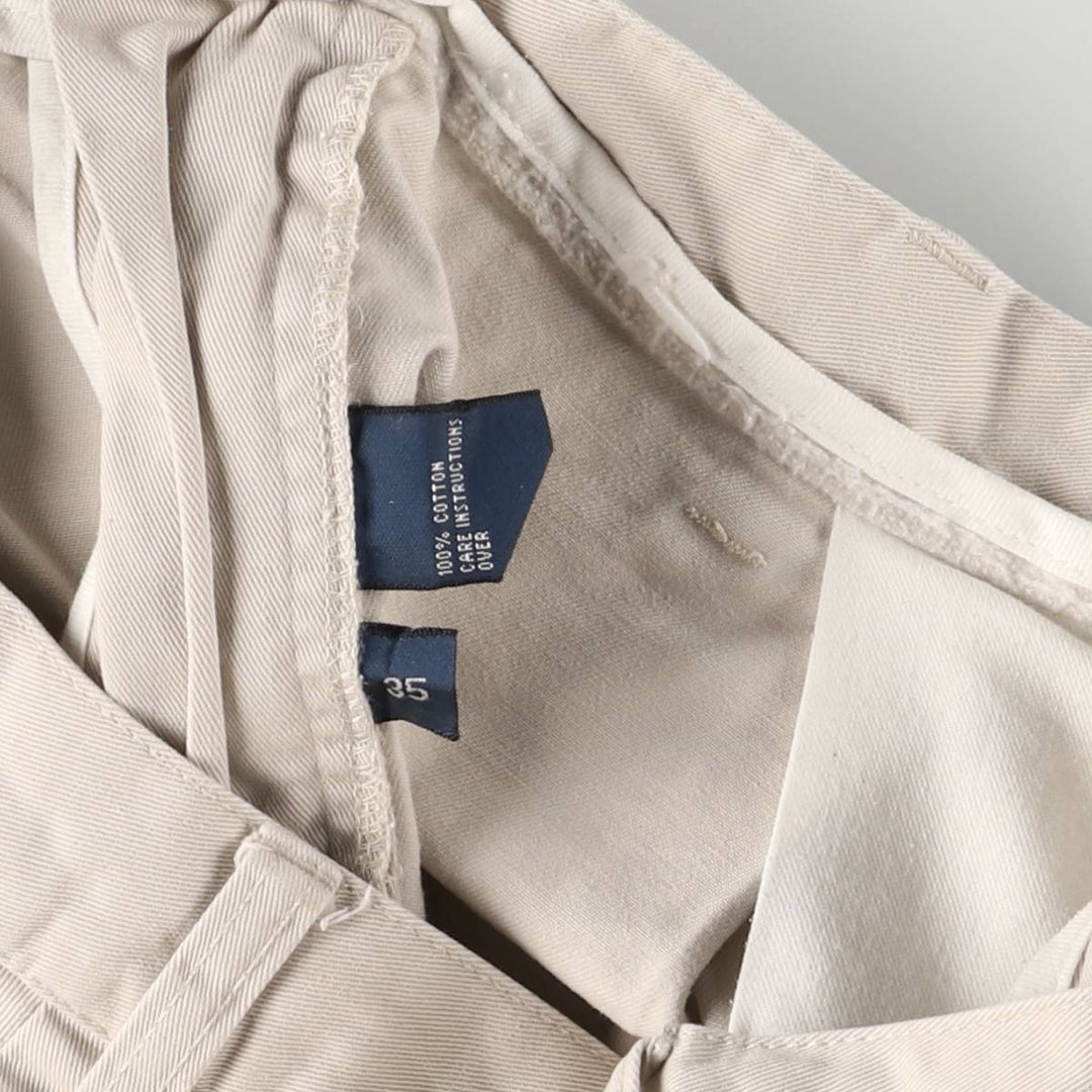 Ralph Lauren POLO by Ralph Lauren TYLER SORT Two-Pleated Chino Shorts, Men's, Size W35 cotton ivory Vintage Second Hand
