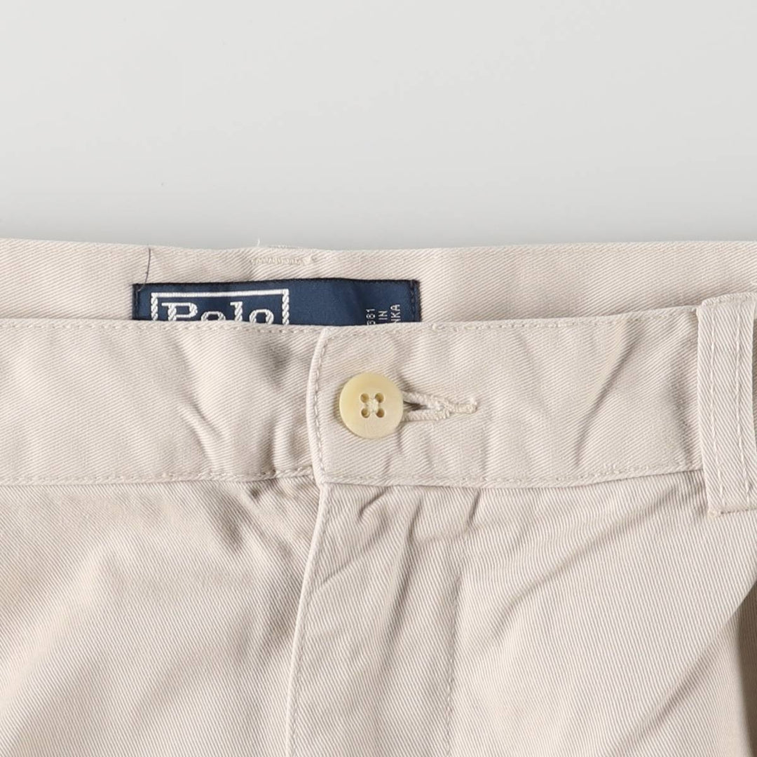 Ralph Lauren POLO by Ralph Lauren TYLER SORT Two-Pleated Chino Shorts, Men's, Size W35 cotton ivory Vintage Second Hand
