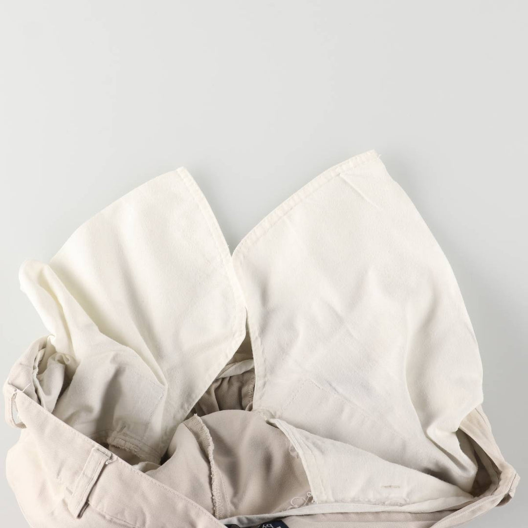 Ralph Lauren POLO by Ralph Lauren TYLER SORT Two-Pleated Chino Shorts, Men's, Size W35 cotton ivory Vintage Second Hand