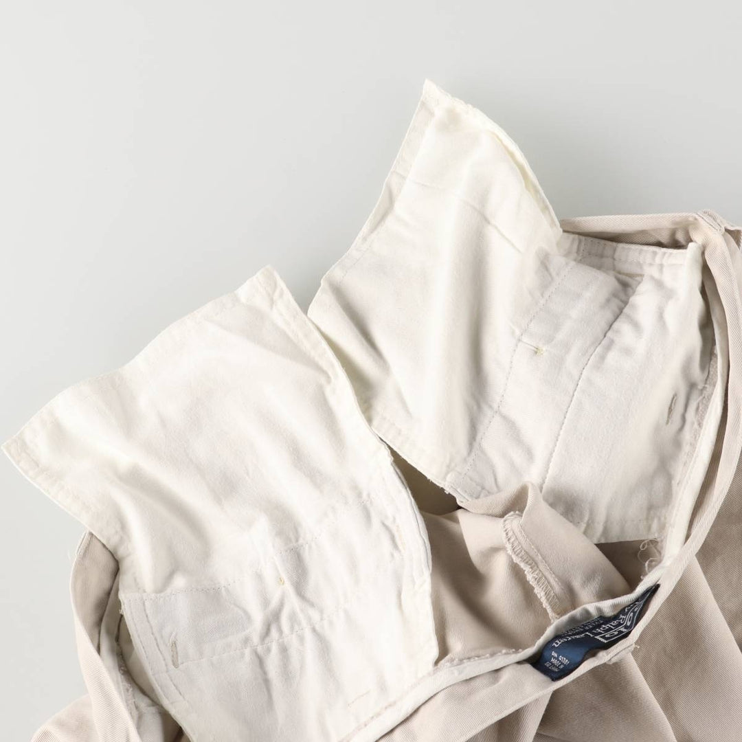 Ralph Lauren POLO by Ralph Lauren TYLER SORT Two-Pleated Chino Shorts, Men's, Size W35 cotton ivory Vintage Second Hand