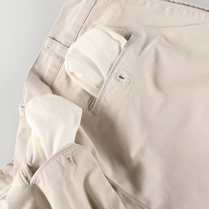 Ralph Lauren POLO by Ralph Lauren TYLER SORT Two-Pleated Chino Shorts, Men's, Size W35 cotton ivory Vintage Second Hand