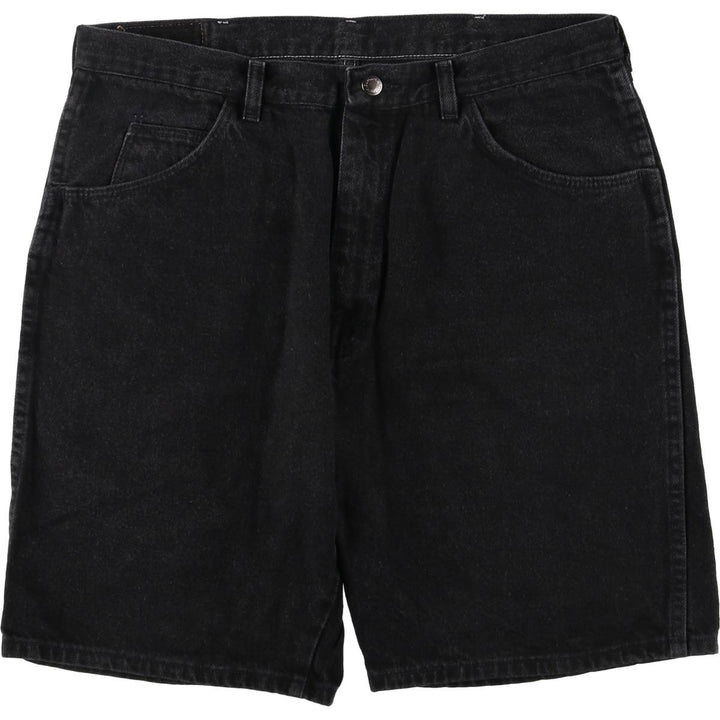 Wrangler Black Denim Shorts for Men, W35 cotton black type Vintage Second Hand