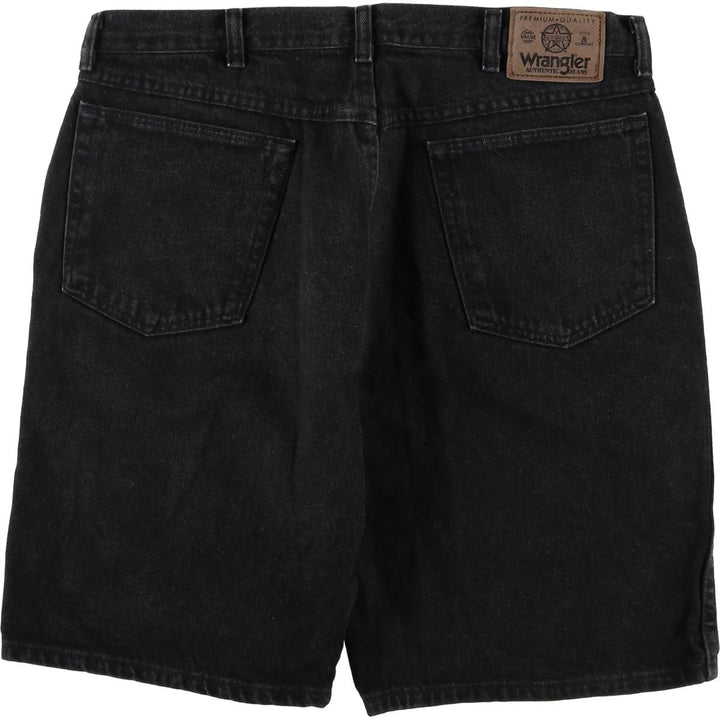 Wrangler Black Denim Shorts for Men, W35 cotton black type Vintage Second Hand