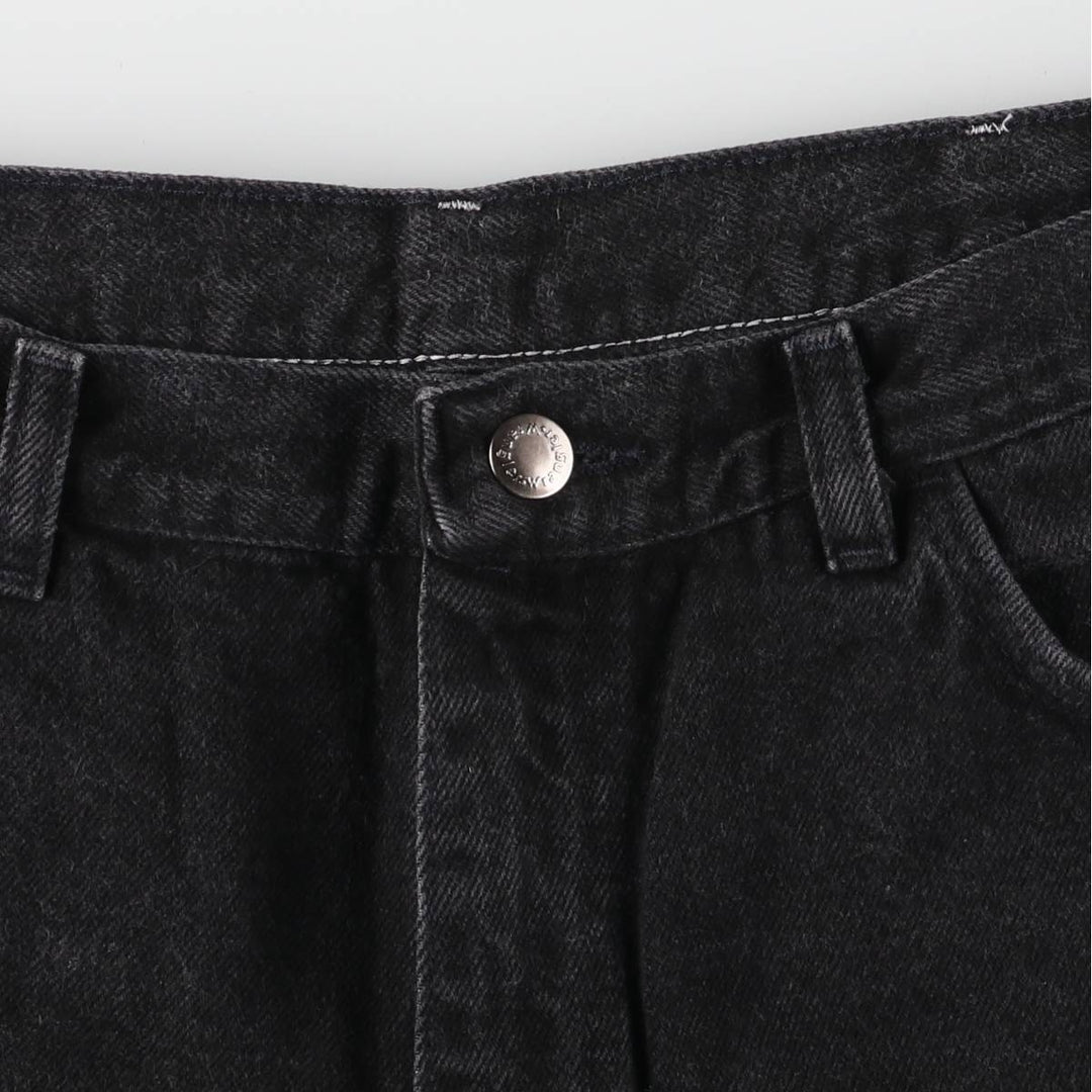 Wrangler Black Denim Shorts for Men, W35 cotton black type Vintage Second Hand