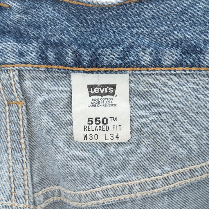 2000'S Levi's 550 Relaxed Fit Tapered Denim Pants, Made in USA, Men's Size W30 cotton blue type Vintage Second Hand