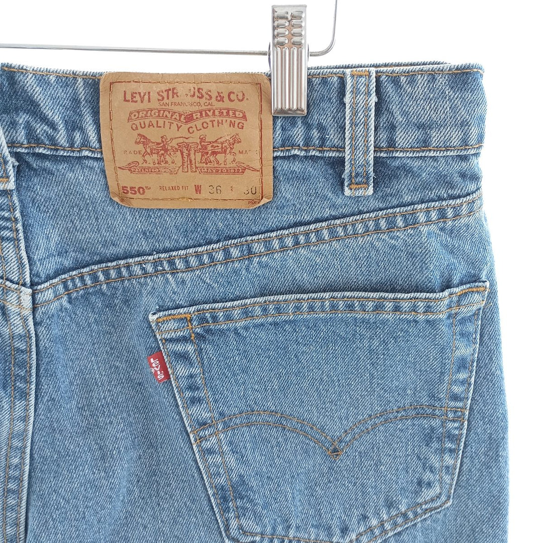 90'S Levi's 550 Relaxed Fit Tapered Denim Pants Made in USA Men's W35 Vintage cotton blue type Vintage Second Hand