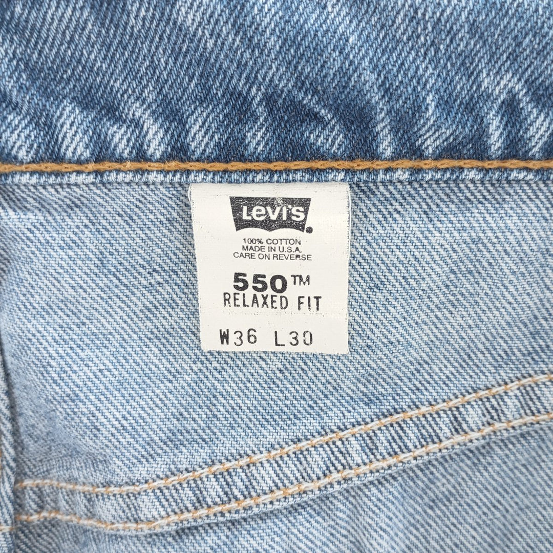 90'S Levi's 550 Relaxed Fit Tapered Denim Pants Made in USA Men's W35 Vintage cotton blue type Vintage Second Hand