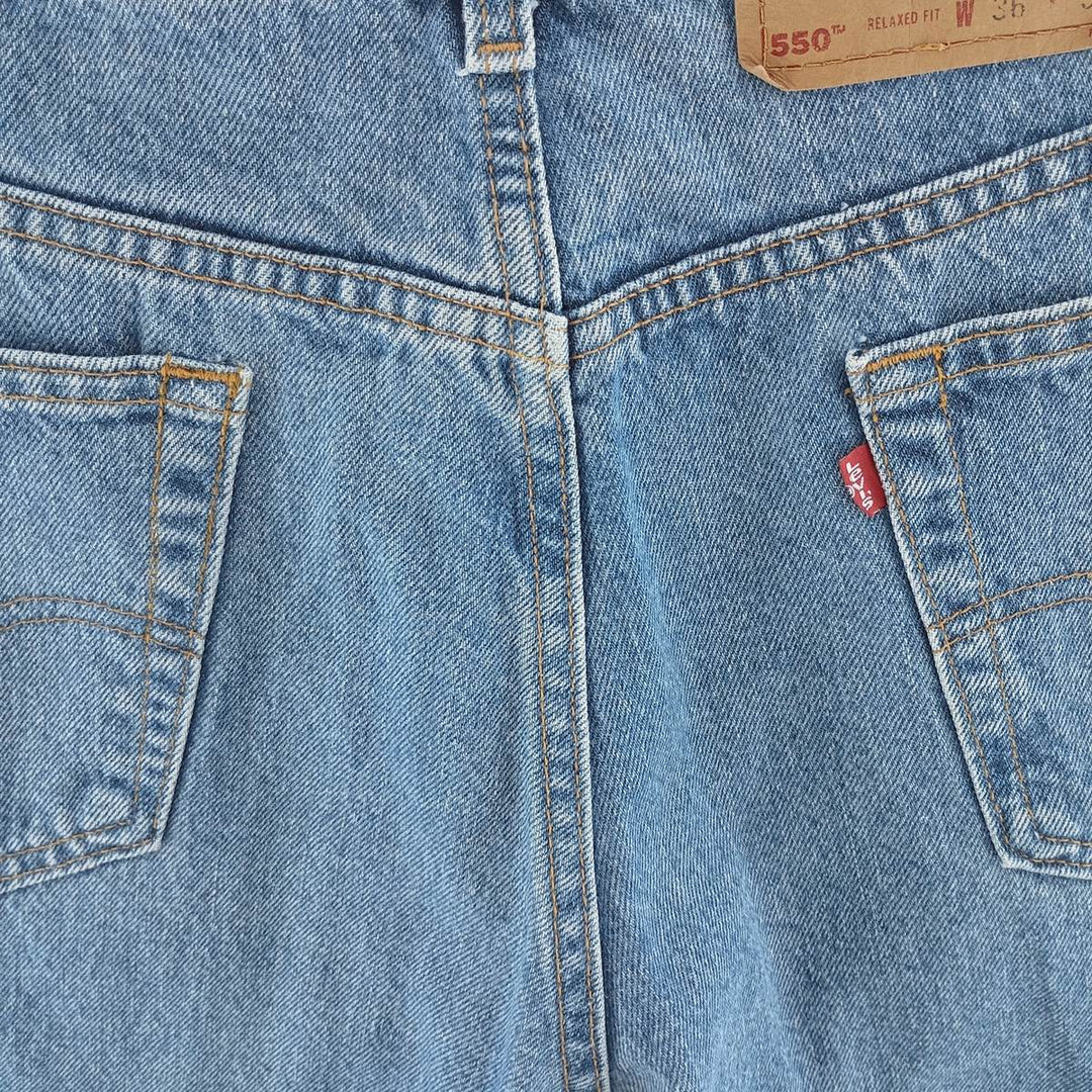90'S Levi's 550 Relaxed Fit Tapered Denim Pants Made in USA Men's W35 Vintage cotton blue type Vintage Second Hand