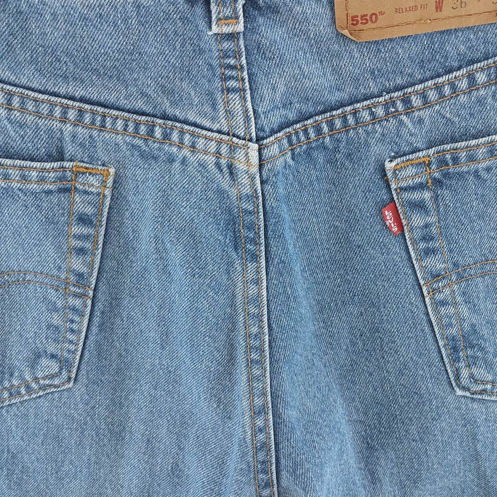 90'S Levi's 550 Relaxed Fit Tapered Denim Pants Made in USA Men's W35 Vintage cotton blue type Vintage Second Hand