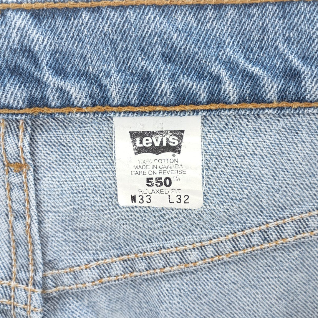90'S Levi's 550 Relaxed Fit Tapered Denim Pants, Made in Canada, Men's, Size W32, Vintage cotton blue type Vintage Second Hand
