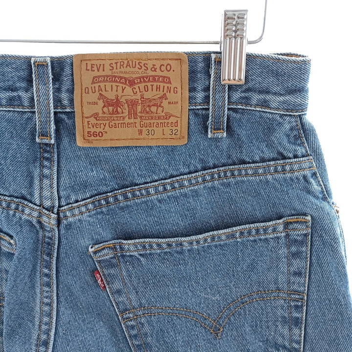 00'S Levi's 560 LOOSE FIT TAPERED LEG tapered denim pants for men, size w29 cotton blue type Vintage Second Hand