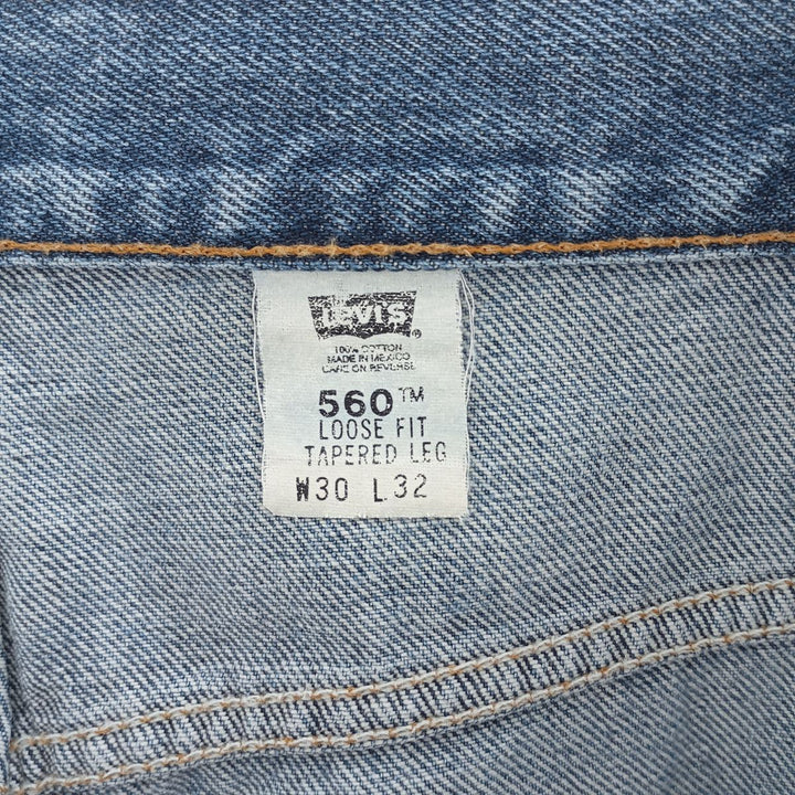 00'S Levi's 560 LOOSE FIT TAPERED LEG tapered denim pants for men, size w29 cotton blue type Vintage Second Hand
