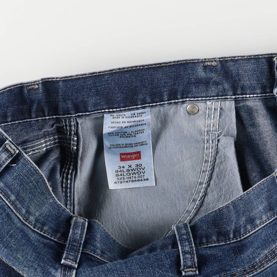 00'S Wrangler Denim Painter Pants Men's W34 cotton blue type Vintage Second Hand