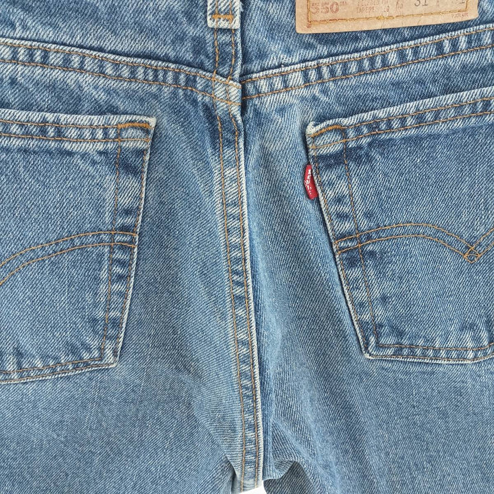 90'S Levi's 550 Relaxed Fit Tapered Leg Denim Pants, Made in USA, Men's, Size W29, Vintage cotton blue type Vintage Second Hand