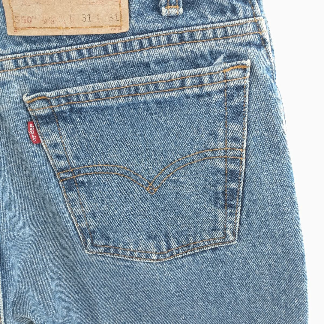 90'S Levi's 550 Relaxed Fit Tapered Leg Denim Pants, Made in USA, Men's, Size W29, Vintage cotton blue type Vintage Second Hand