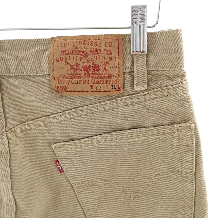 00'S Levi's 550 Relaxed Fit Tapered Denim Pants Made in USA Men's W32 cotton Beige type Vintage Second Hand