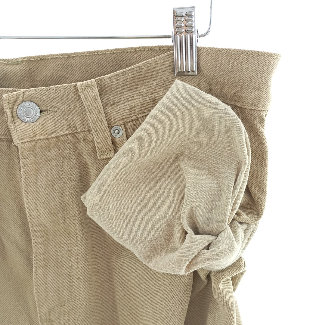 00'S Levi's 550 Relaxed Fit Tapered Denim Pants Made in USA Men's W32 cotton Beige type Vintage Second Hand