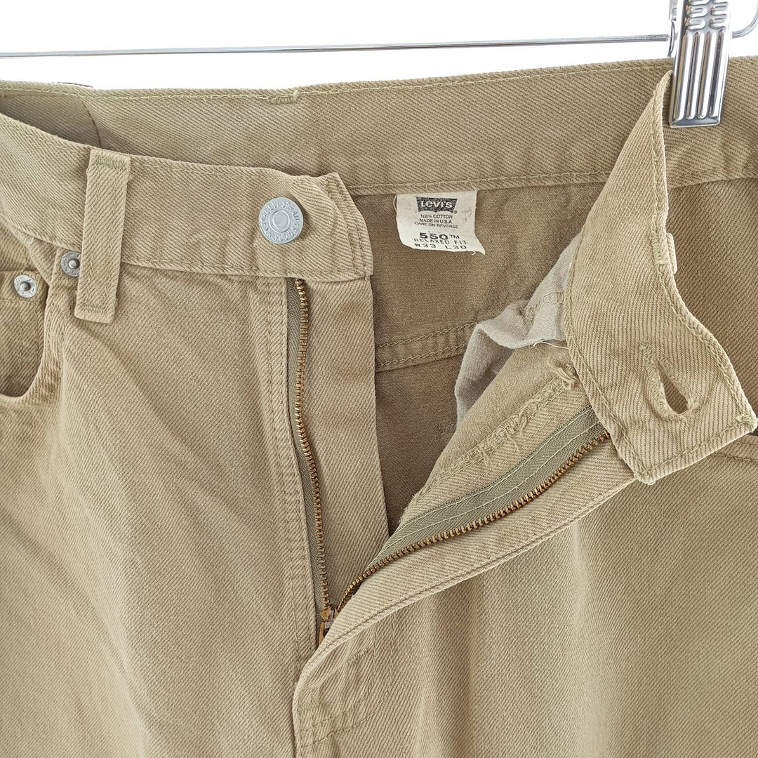 00'S Levi's 550 Relaxed Fit Tapered Denim Pants Made in USA Men's W32 cotton Beige type Vintage Second Hand