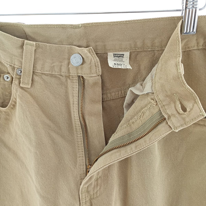 00'S Levi's 550 Relaxed Fit Tapered Denim Pants Made in USA Men's W32 cotton Beige type Vintage Second Hand