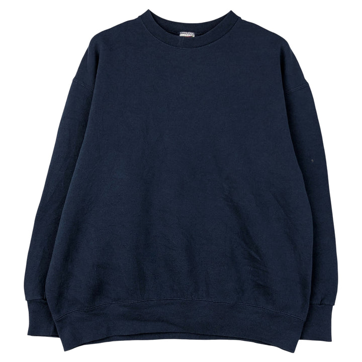 2000'S Fruit of the Loom Vest plain blank sweatshirt, men's size XL cotton navy blue type Vintage Second Hand