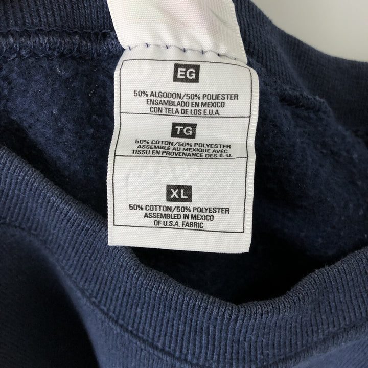 2000'S Fruit of the Loom Vest plain blank sweatshirt, men's size XL cotton navy blue type Vintage Second Hand
