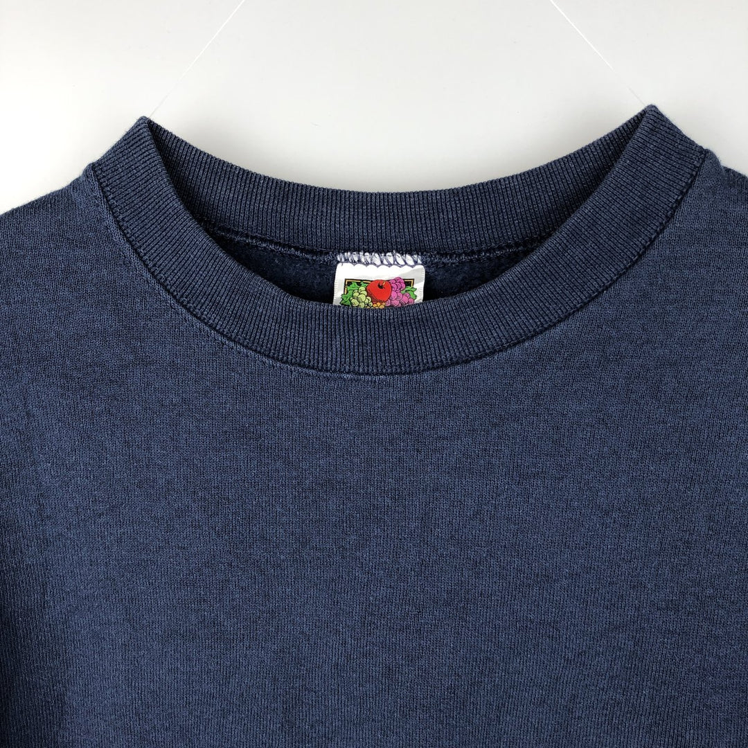 2000'S Fruit of the Loom Vest plain blank sweatshirt, men's size XL cotton navy blue type Vintage Second Hand