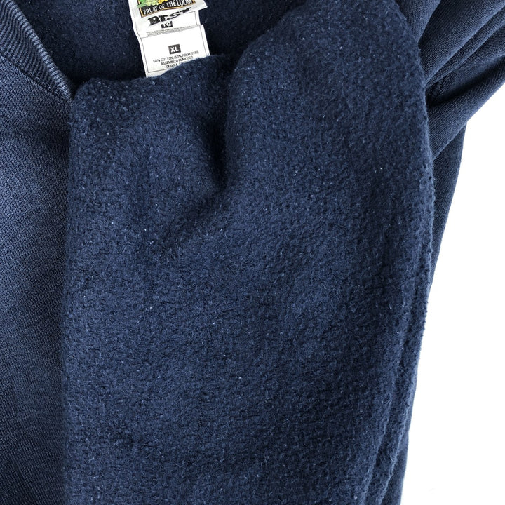 2000'S Fruit of the Loom Vest plain blank sweatshirt, men's size XL cotton navy blue type Vintage Second Hand