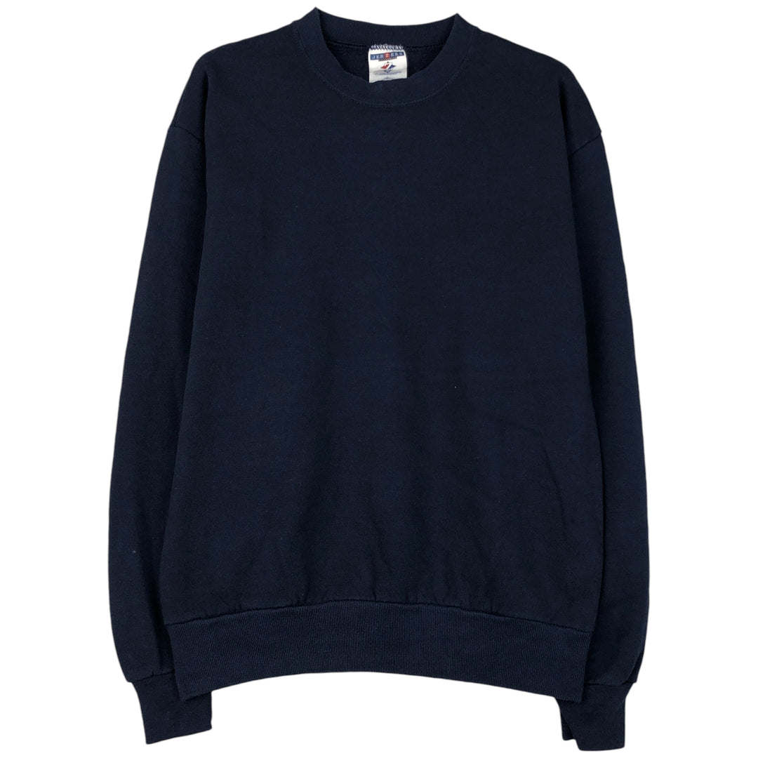 90'S Jerzees Plain Blank Sweatshirt Trainer Made in USA Men's M Vintage cotton navy blue type Vintage Second Hand