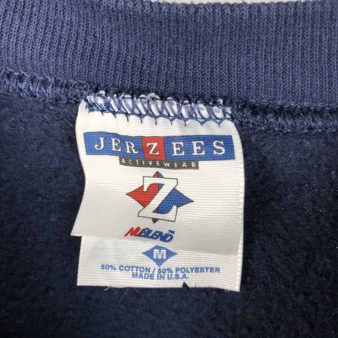 90'S Jerzees Plain Blank Sweatshirt Trainer Made in USA Men's M Vintage cotton navy blue type Vintage Second Hand