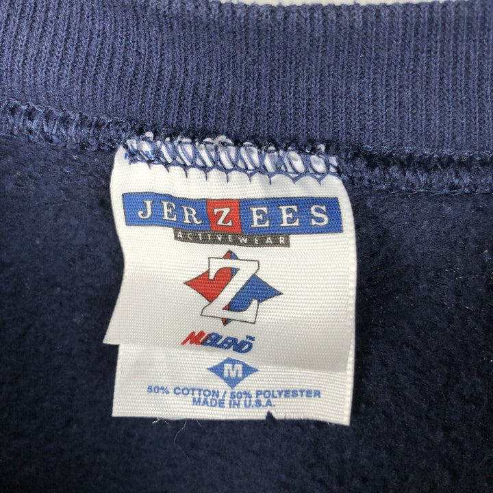 90'S Jerzees Plain Blank Sweatshirt Trainer Made in USA Men's M Vintage cotton navy blue type Vintage Second Hand