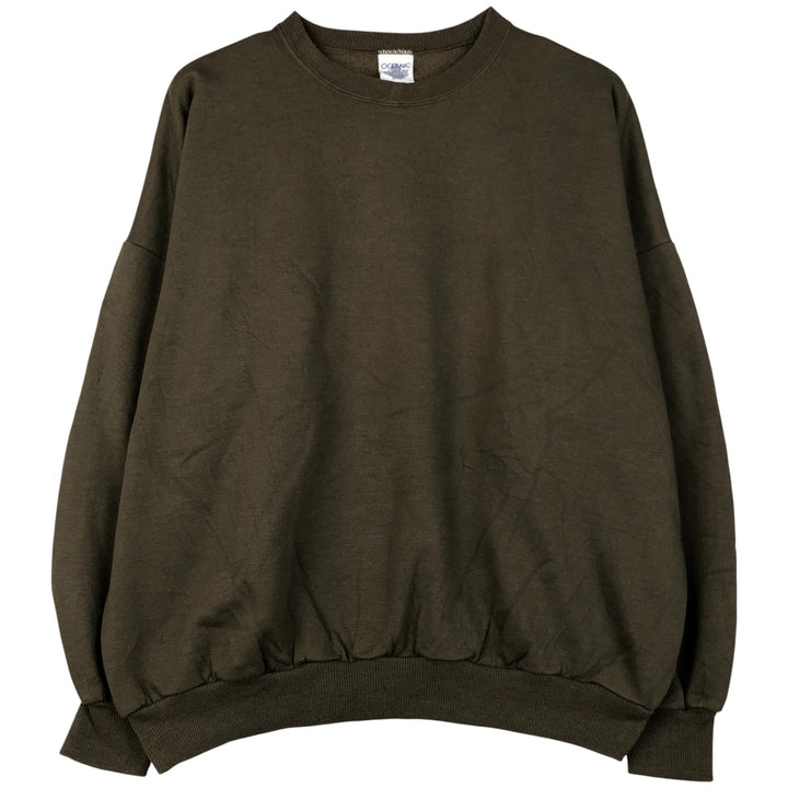 OCEANIC plain blank sweatshirt, made in Canada, men's size M cotton Khaki type Vintage Second Hand